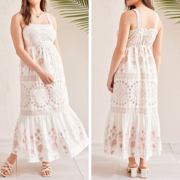 (NWT) Tribal - 100% cotton sleeveless embroidered maxi dress (large) - Picture 2 of 3